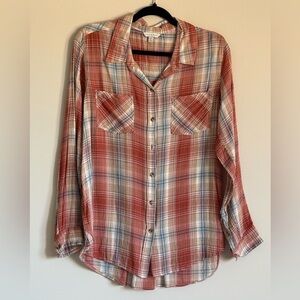 LUCKY BRAND PLAID BUTTON DOWN SHIRT SZ.M